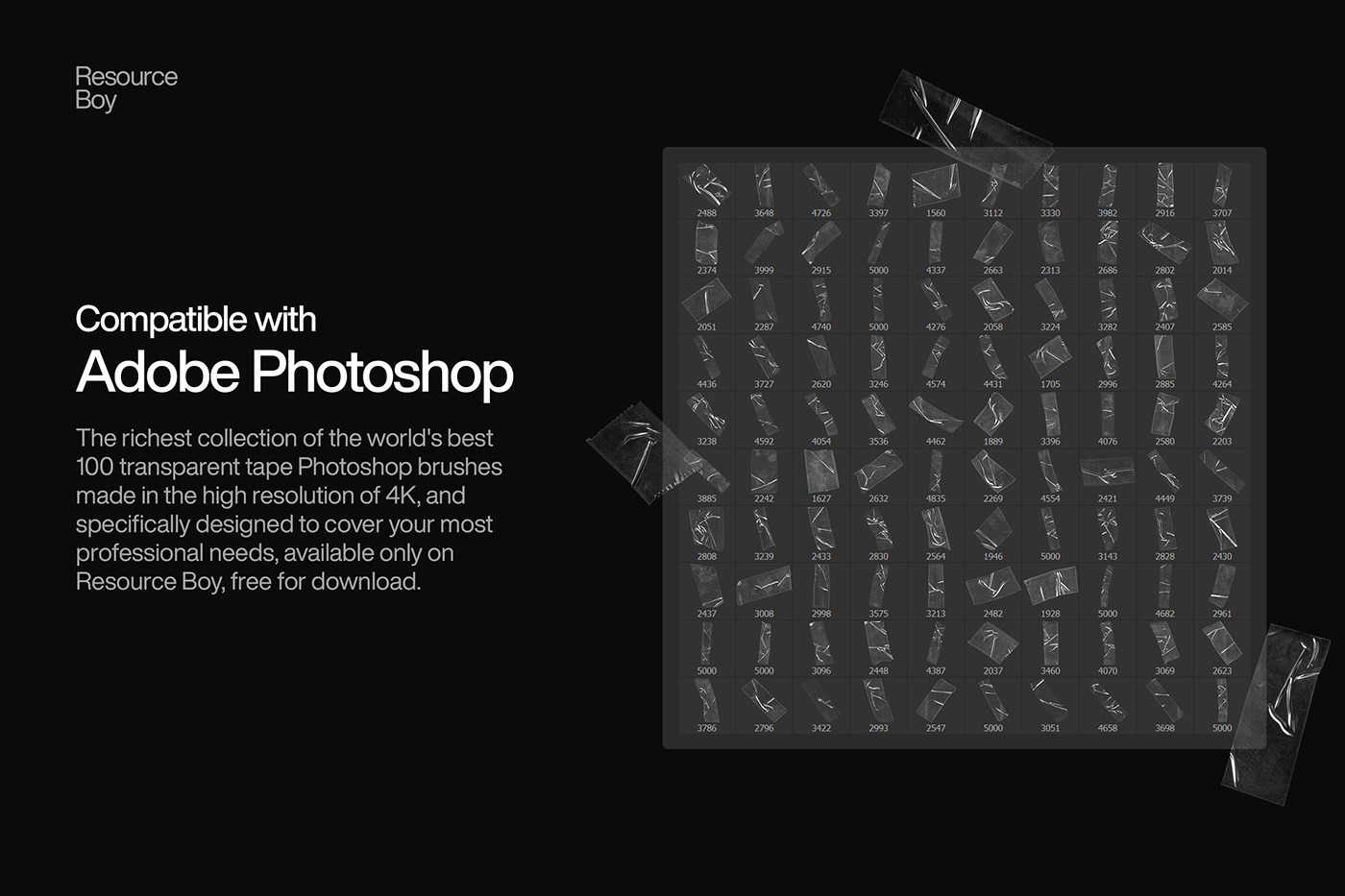 100 Free Transparent Tape Photoshop Brushes