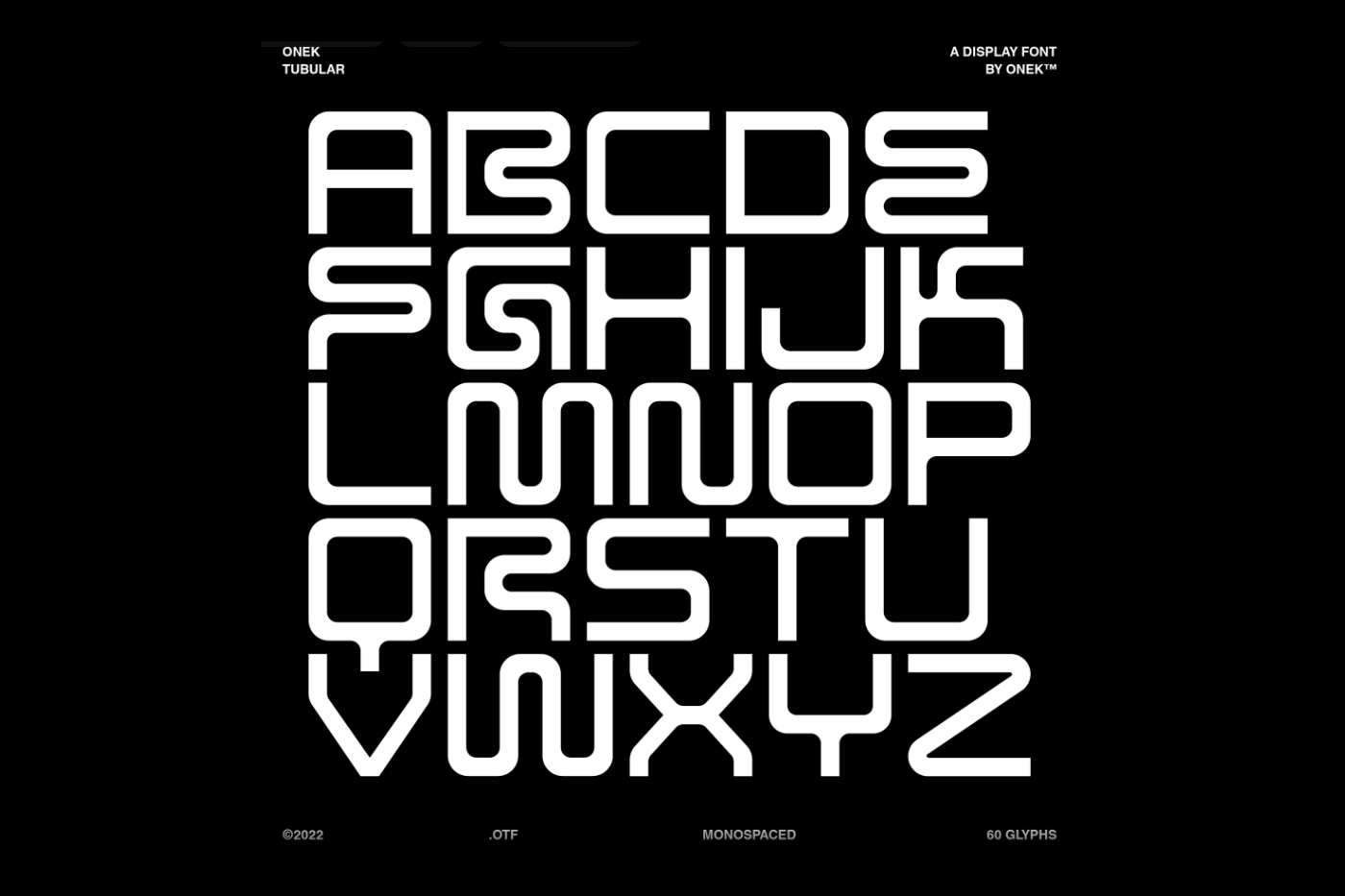 Onek Tubular - Free Display Font2